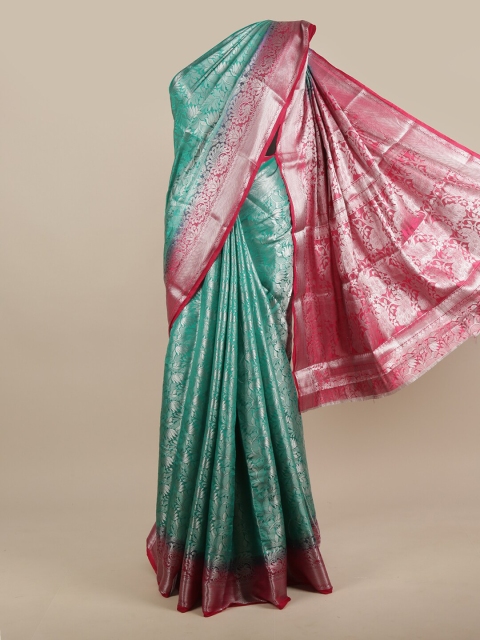 

Pothys Green & Red Ethnic Motifs Zari Jute Silk Saree