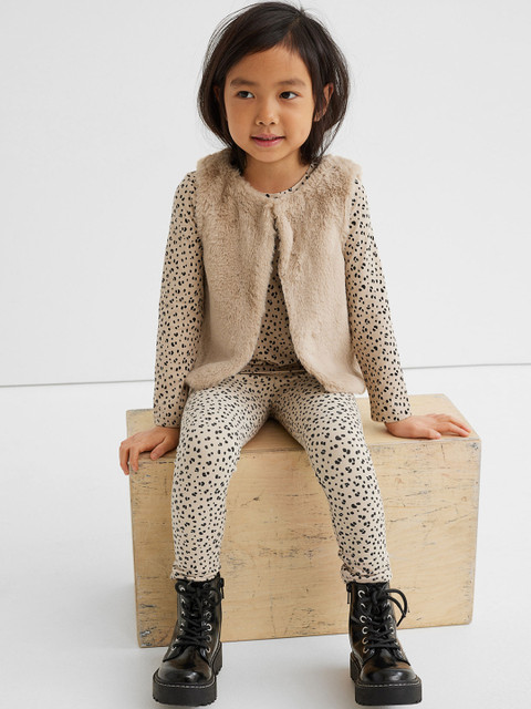 

H&M Girls Beige Brushed-inside Leggings