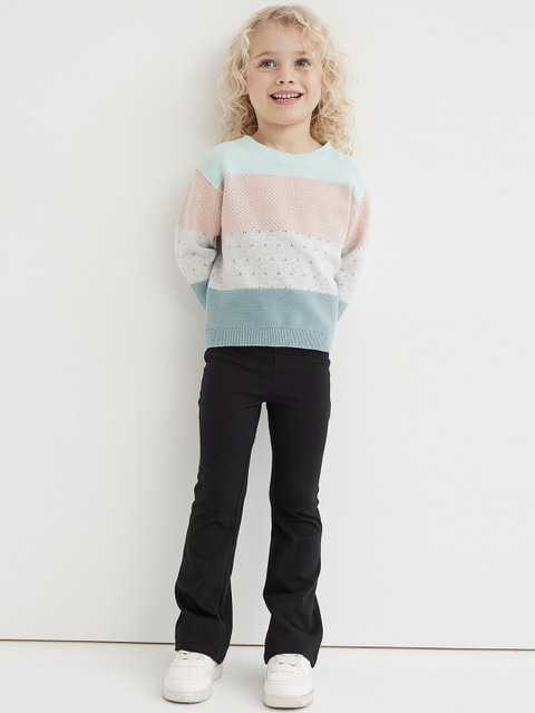 

H&M Girls Flared Cotton Leggings, Black
