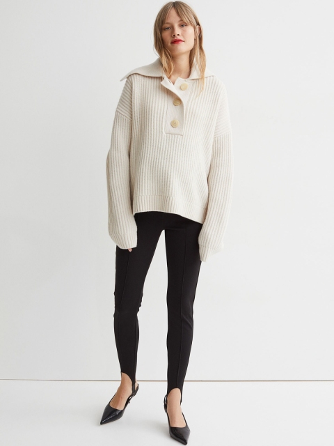

H&M Women Black MAMA Stirrup Maternity Leggings