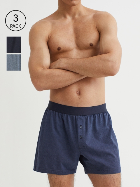 

H&M 3-Pack Cotton Jersey Boxer Shorts, Blue