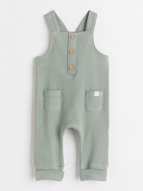 

H&M Girls Green Solid Sleeveless Romper Suit