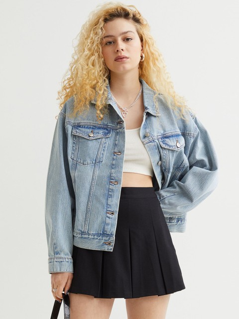 

H&M Women Black Short Twill Skirt