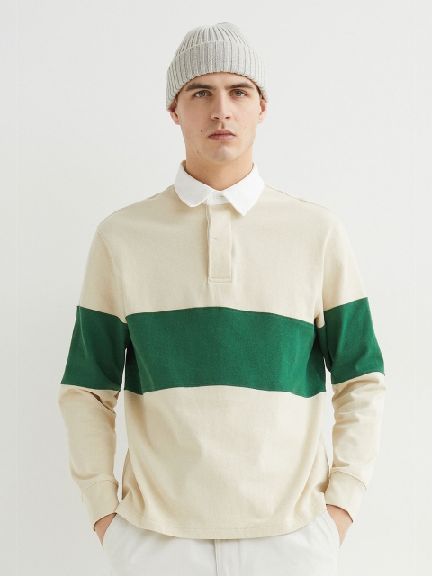 

H&M Beige Relaxed Fit Rugby Shirt