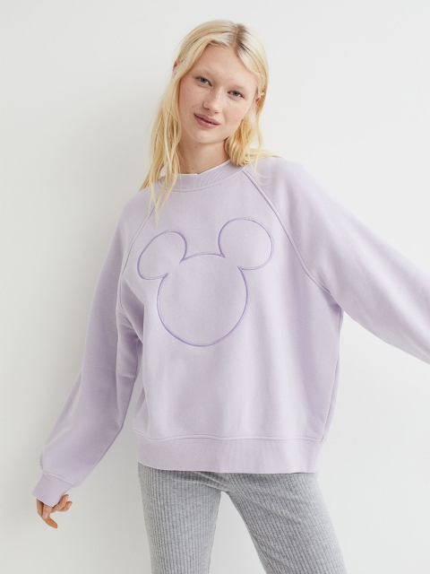

H&M Women Purple Motif-Detail Sweatshirt