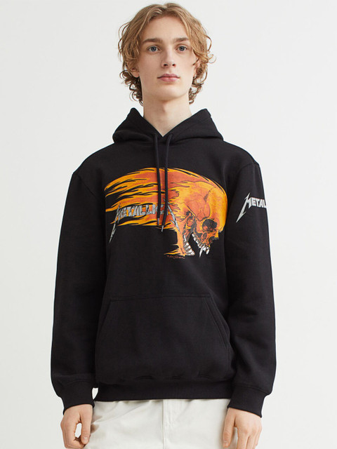 

H&M Men Black Regular Fit Hoodie