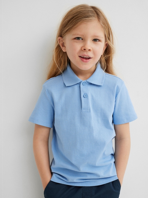 

H&M Boys Blue Solid Cotton Polo Shirt