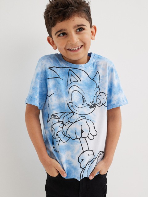 

H&M Boys Blue Sonic Cotton Printed T-shirt