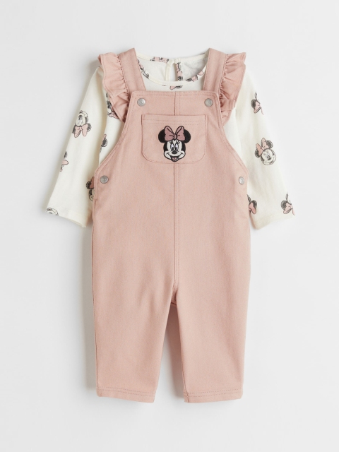 

H&M Girls White & Peach-Coloured 2-Piece Set