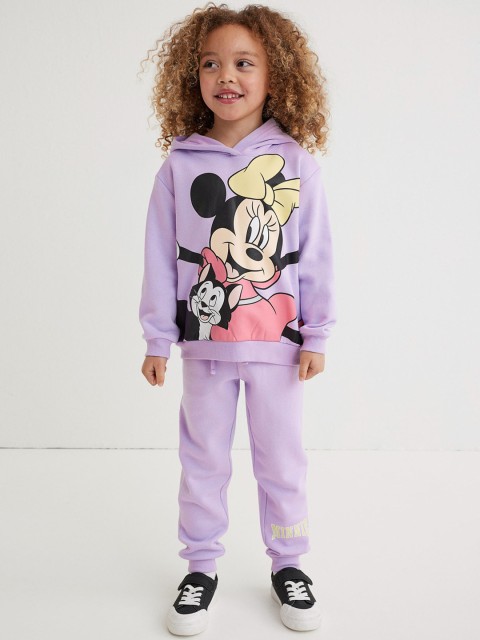 

H&M Girls Purple Mickey Mouse Printed 2-Piece Sweatshirt Set