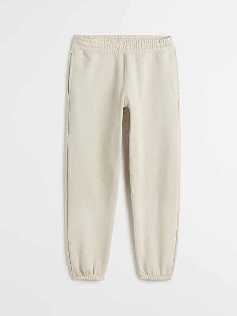 

H&M Men Beige Relaxed Fit Cotton Joggers