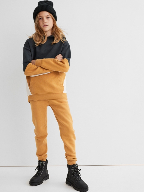 

H&M Boys Yellow Brushed-Inside Joggers