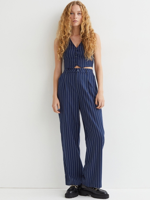 

H&M Women Blue Tailored Trousers