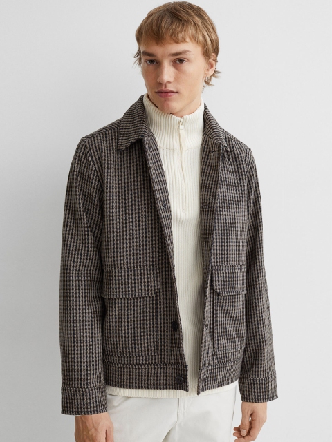 

H&M Men Brown & Black Wool-Blend Jacket