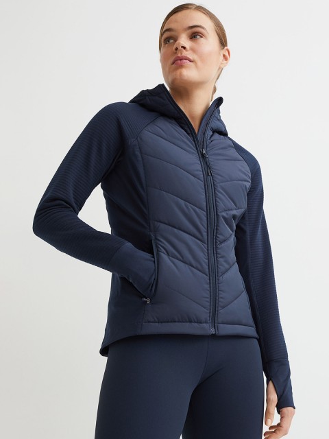 

H&M Women Blue Padded Hooded Outdoor Jacket