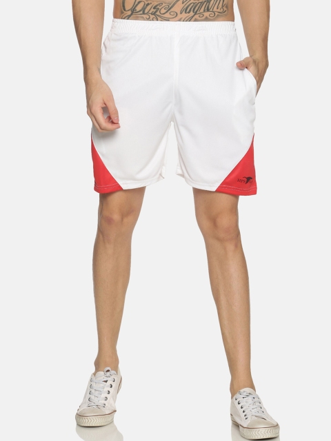 

HPS Sports Men White & Red Colourblocked Slim Fit Sports Shorts