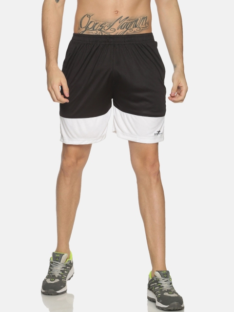 

HPS Sports Men Black Colourblocked Slim Fit Sports Shorts