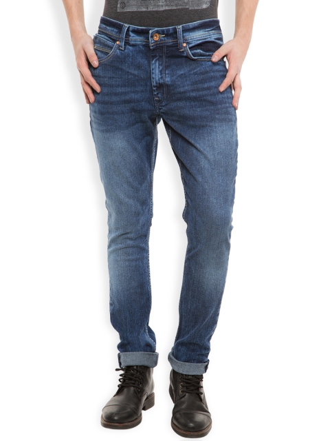 

LOCOMOTIVE Men Blue Dragon Fit Mid Rise Clean Look Jeans