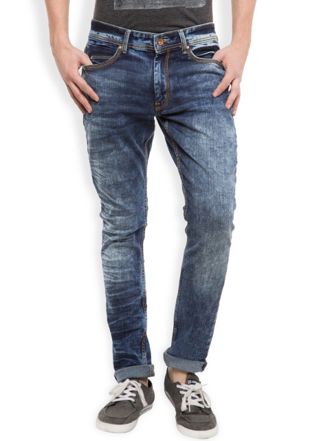 

LOCOMOTIVE Men Blue Dragon Fit Mid Rise Clean Look Jeans