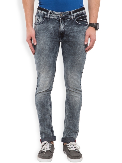 

LOCOMOTIVE Men Blue Dragon Fit Mid-Rise Clean Look Jeans