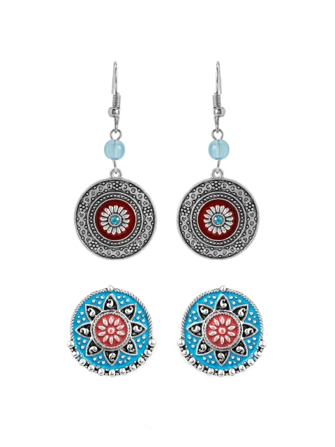 

TOKYO TALKIES X rubans FASHION ACCESSORIES Silver-Toned Contemporary Drop Earrings