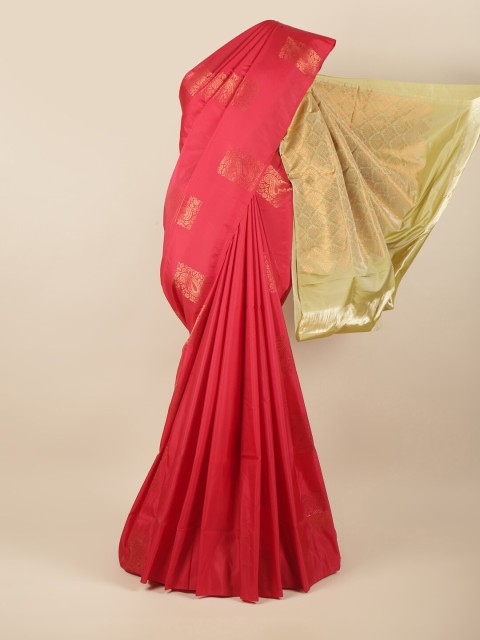 

Pothys Red & Cream-Coloured Woven Design Zari Art Silk Saree