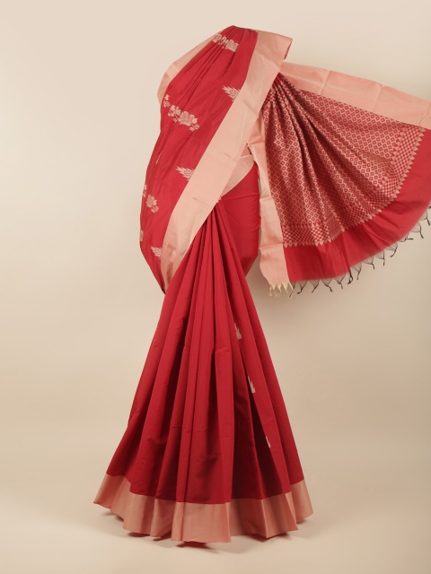 

Pothys Red & Rose Gold Woven Design Silk Cotton Saree