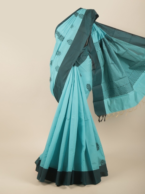 

Pothys Blue & Grey Woven Design Silk Cotton Saree