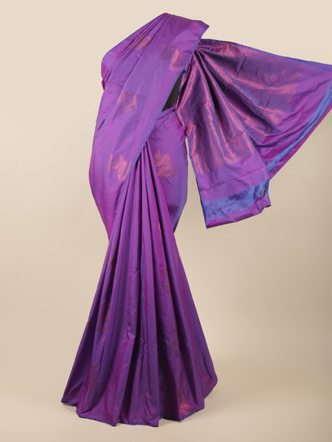 

Pothys Violet & Copper Toned Woven Design Silk Cotton Saree