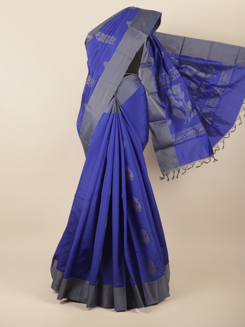 

Pothys Blue & Grey Woven Design Silk Cotton Saree