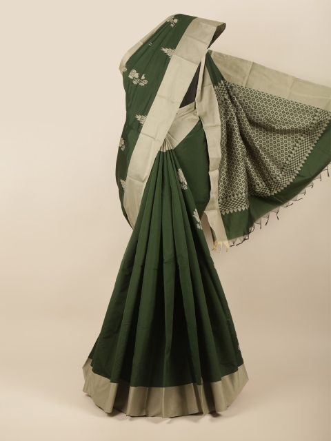 

Pothys Green & Grey Woven Design Silk Cotton Saree