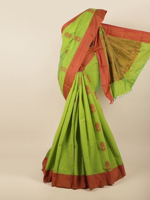 

Pothys Green & Brown Woven Design Silk Cotton Saree