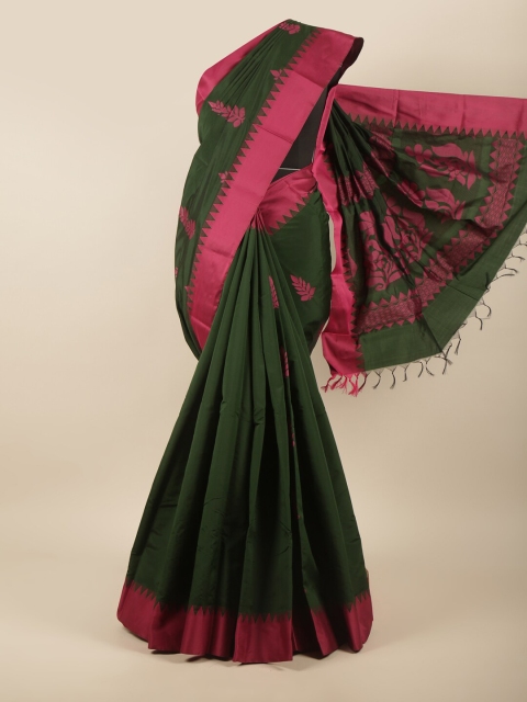 

Pothys Green & Pink Woven Design Silk Cotton Saree