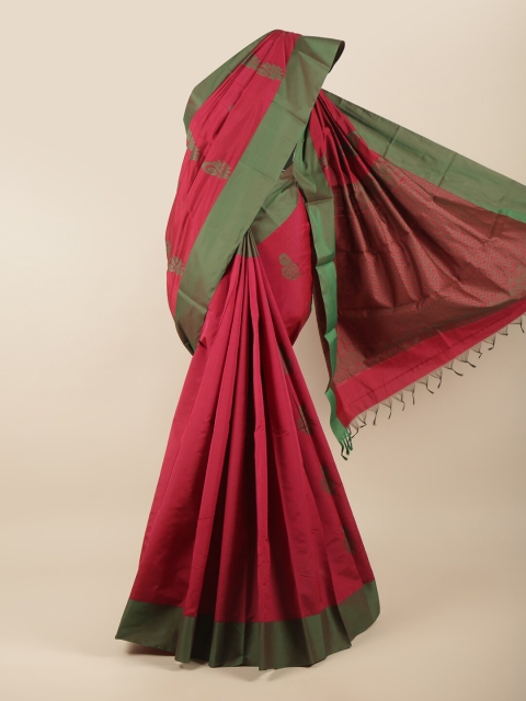 

Pothys Pink & Green Woven Design Silk Cotton Saree