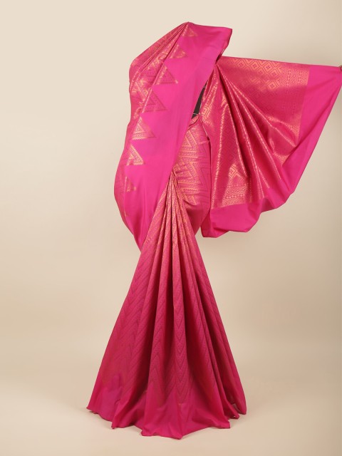 

Pothys Pink & Gold-Toned Woven Design Zari Art Silk Saree