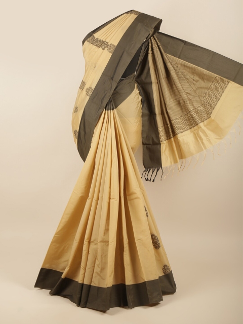 

Pothys Cream & Brown Woven Design Silk Cotton Saree