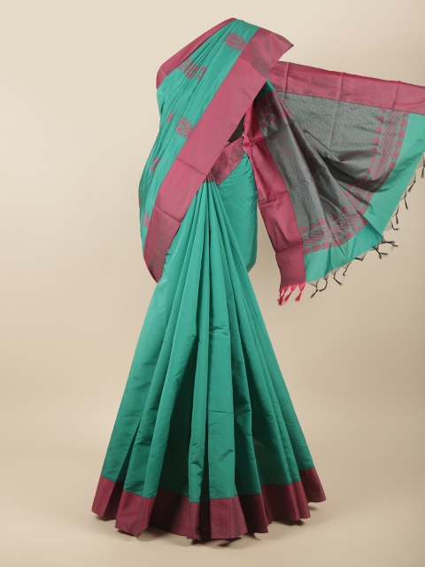 

Pothys Green & Pink Ethnic Motifs Silk Cotton Saree