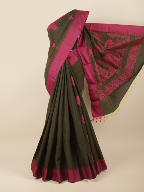 

Pothys Green & Pink Woven Design Silk Cotton Saree