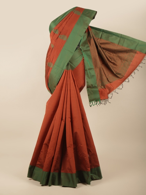 

Pothys Rust & Green Ethnic Motifs Silk Cotton Saree