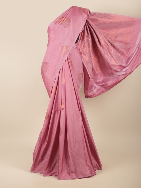 

Pothys Pink & Copper-Toned Ethnic Motifs Zari Silk Cotton Saree