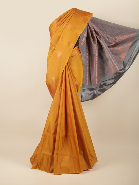 

Pothys Mustard & Grey Ethnic Motifs Zari Art Silk Saree