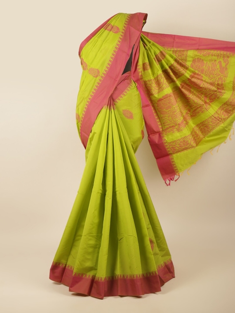 

Pothys Green & Pink Ethnic Motifs Silk Cotton Saree