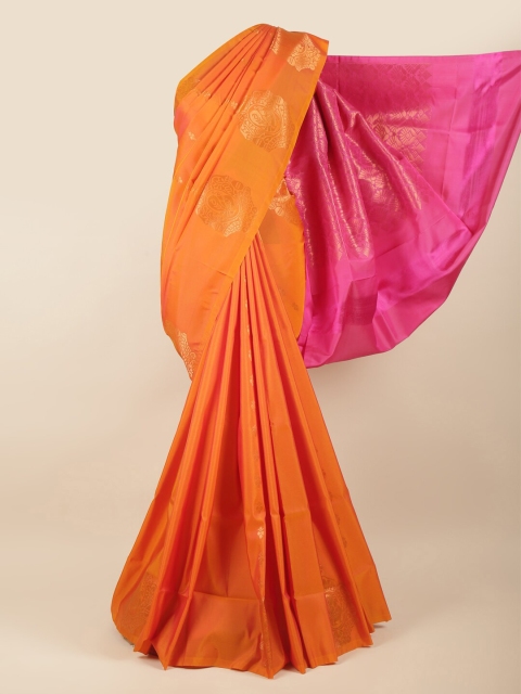

Pothys Orange & Pink Woven Design Art Silk Saree