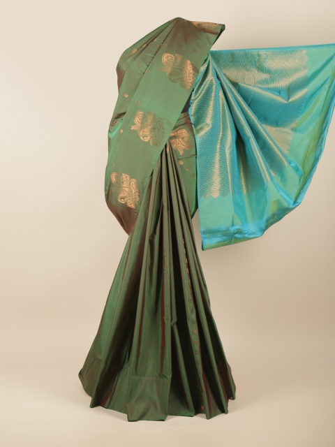 

Pothys Green & Turquoise Blue Ethnic Motifs Zari Art Silk Saree