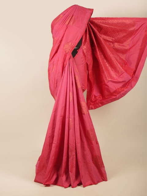 

Pothys Pink & Copper-Toned Ethnic Motifs Zari Silk Cotton Saree