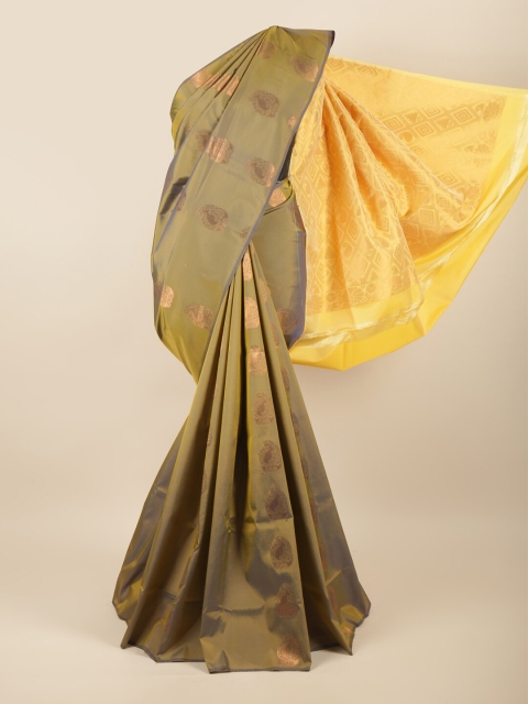 

Pothys Green & Yellow Ethnic Motifs Art Silk Saree