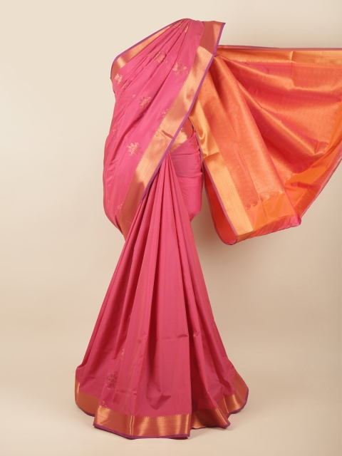 

Pothys Pink & Orange Ethnic Motifs Zari Art Silk Saree