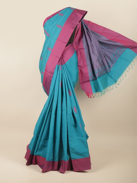 

Pothys Blue & Purple Ethnic Motifs Silk Cotton Saree