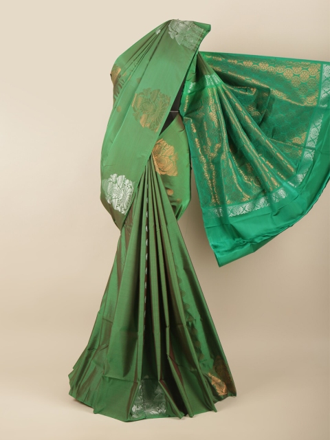 

Pothys Green & Copper-Toned Ethnic Motifs Zari Art Silk Saree