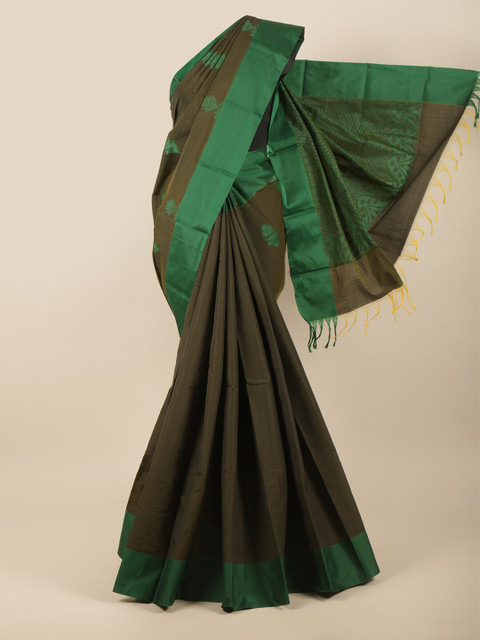 

Pothys Green Ethnic Motifs Silk Cotton Saree